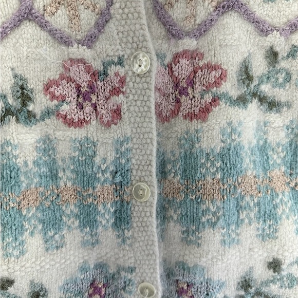 Express Tricot Handknitted Cardigan Sweater Silk Angora Pastels Women's Size S - Picture 6 of 6